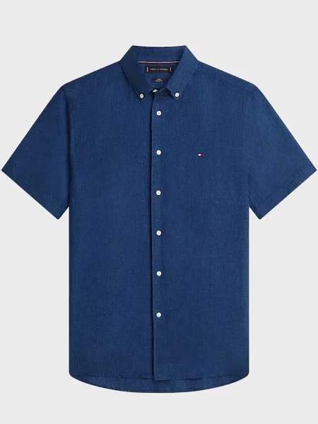Льняная рубашка Tommy Hilfiger синяя