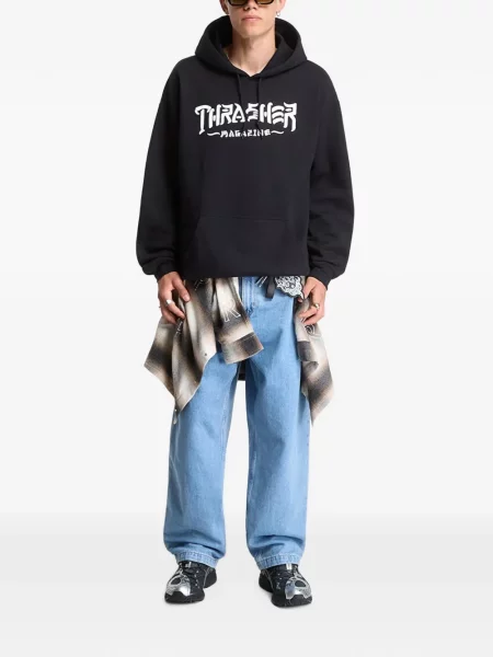 Hanorac cu glugă Thrasher negru