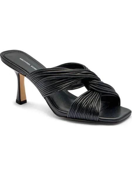 Michael Kors Șlapi cu tocuri înalte ALESSIA cu adaos de piele negru