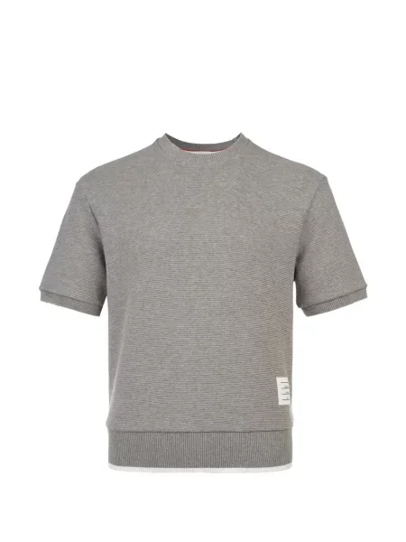 Tricou Thom Browne cu dungi gri
