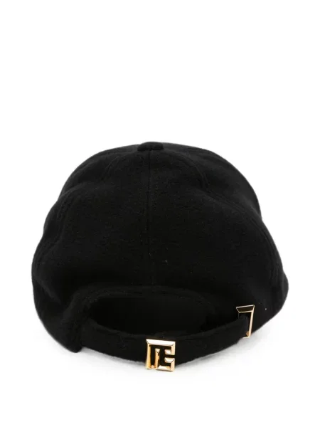 Șapcă Balmain cu broderie de lână negru