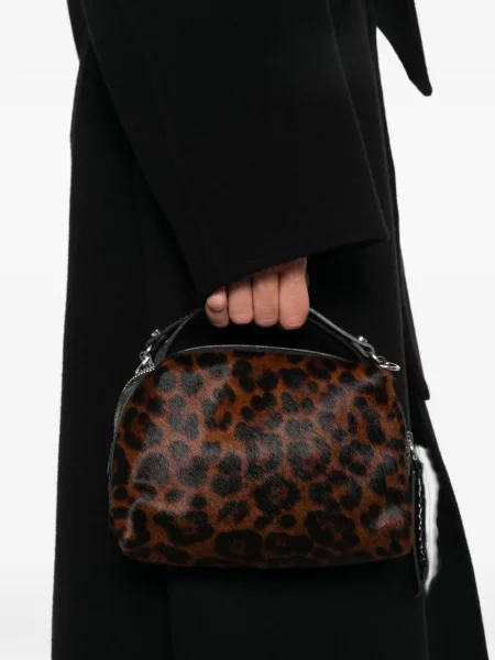 Geantă shopper Gianni Chiarini cu imagine cu model leopard maro