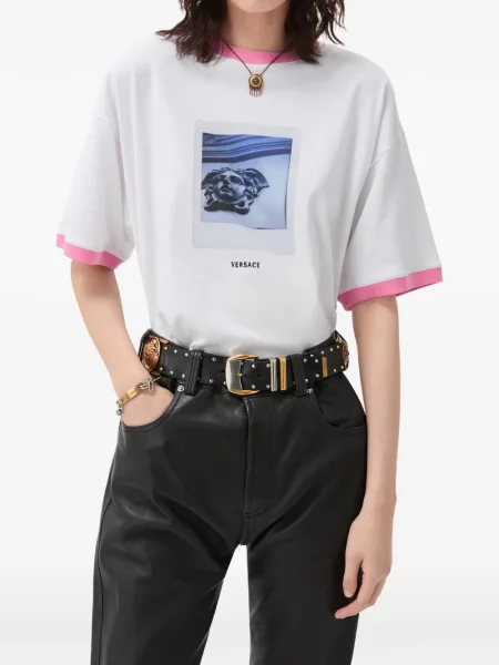Tricou Versace din jerseu alb