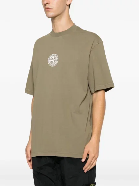 Scurt tricou Stone Island cu imagine verde