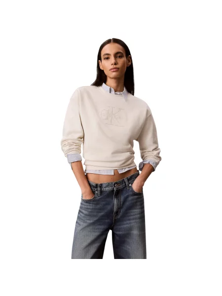 Geacă de blugi Calvin Klein Jeans alb