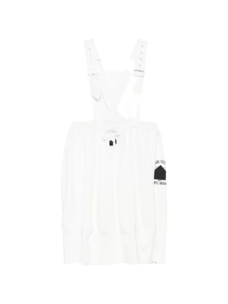 Fustă Dsm - Dover Street Market cu cataramă streetstyle cu bretele alb
