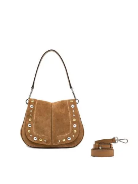 Lniana torebka Gianni Chiarini beżowa