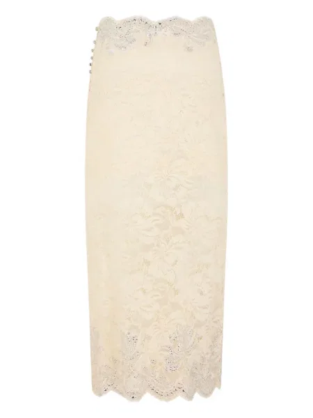 Fustă midi Rabanne din dantelă până la genunchi