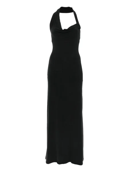 Rochie maxi Aya Muse cu gât halter de costum negru