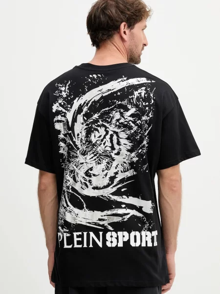 Тениска PLEIN SPORT с принт FAEC черно