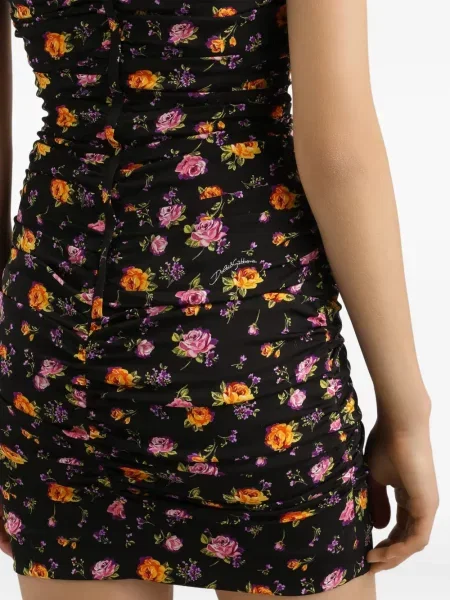 Φλοράλ κοστούμι μίνι φόρεμα Dolce & Gabbana μαύρο
