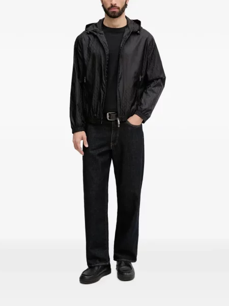 Geacă Armani Exchange cu glugă cu autograf negru