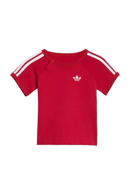 ADIDAS ORIGINALS Majica 3 STRIPE crvena bijela