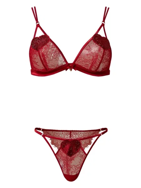 Chiloți Twinset din dantelă roșu