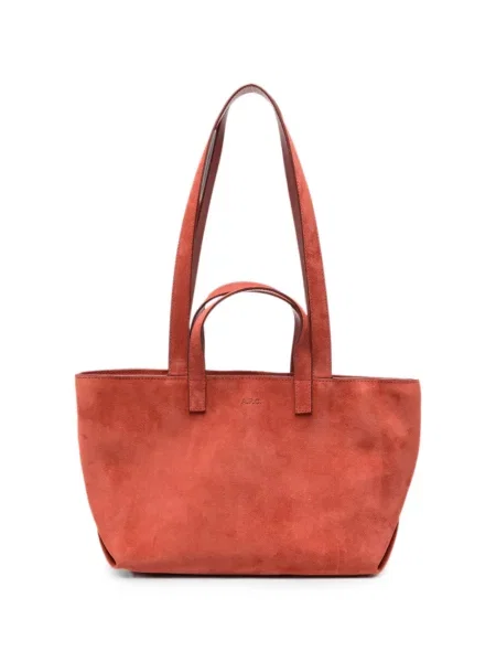 Geantă shopper A.p.c. din piele de căprioară portocaliu