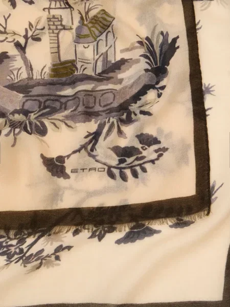Fular Etro de lână cu model floral