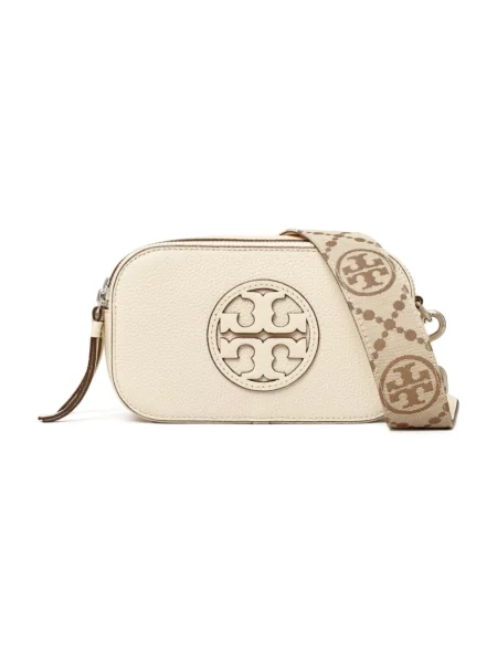 Torebka crossbody Tory Burch skórzana biznesowa beżowa