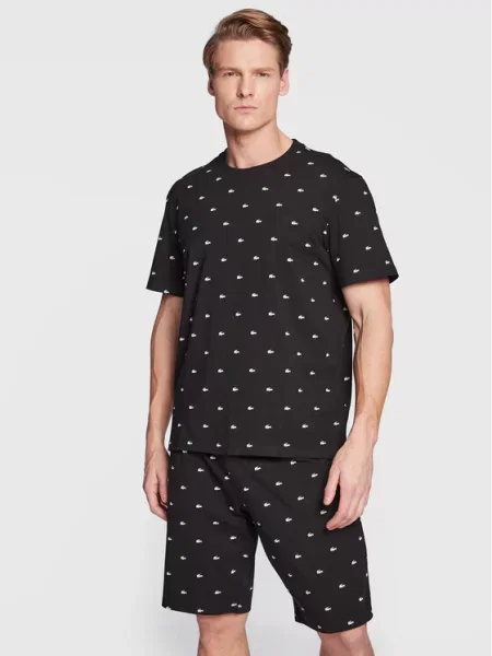 Πιτζάμα Lacoste μαύρο