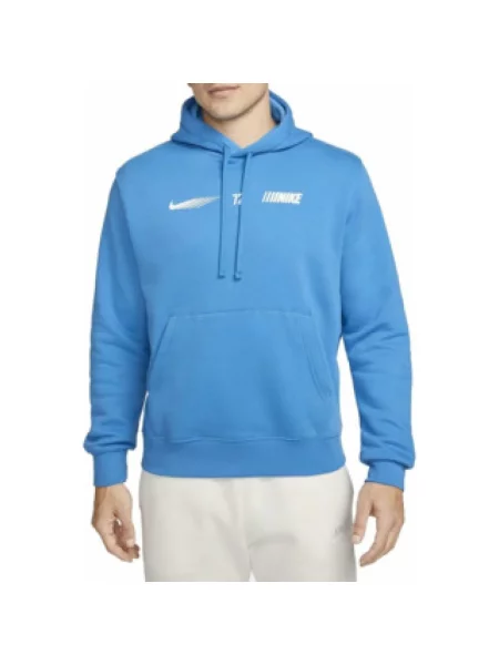 Lniana bluza z kapturem Nike z kapturem niebieska