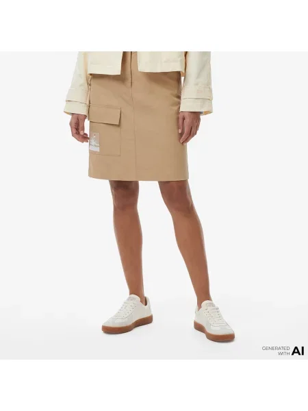 Lacoste Spódnica Straight Fit beżowa
