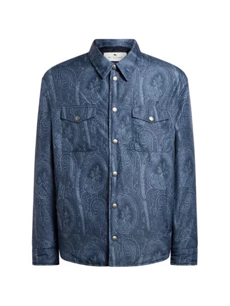 Cămașă Etro cu model paisley albastru