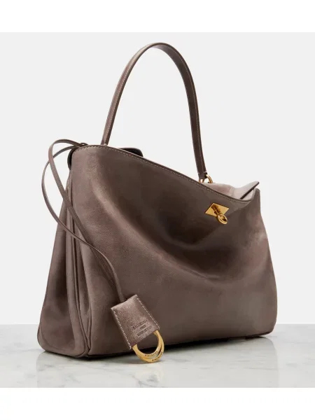 Top Balenciaga din piele gri