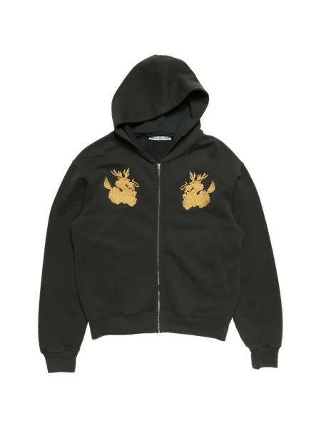 Hanorac cu glugă Acne Studios cu broderie negru