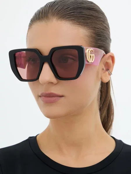 Gucci ochelari de soare pătrați pentru femei negru