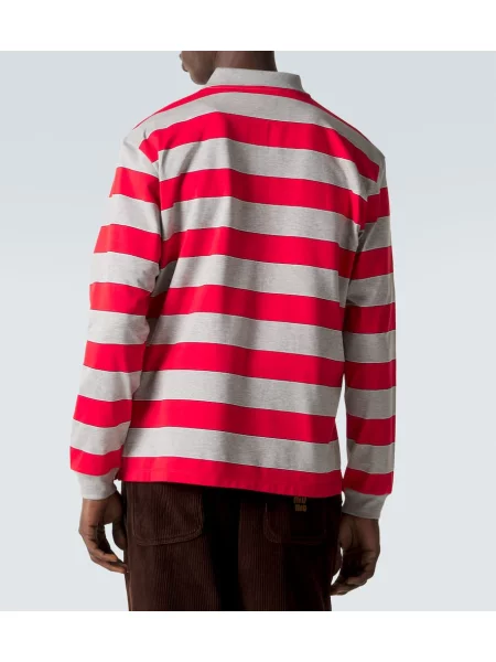 Jersey polo majica Miu Miu s črtami rdeča