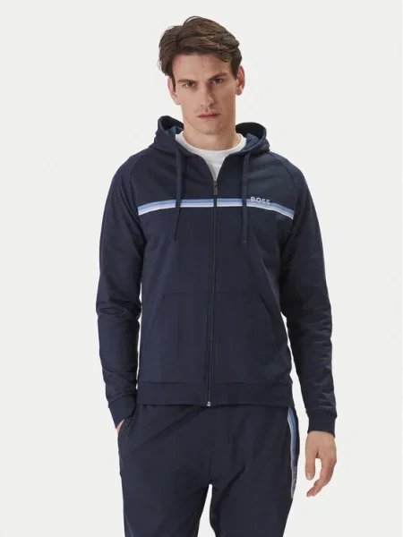BOSS Pulóver Authentic sötétkék
