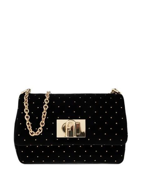 Geantă Furla de catifea negru