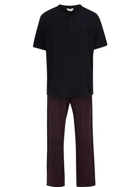Dagi Dolga pižama bordo črna