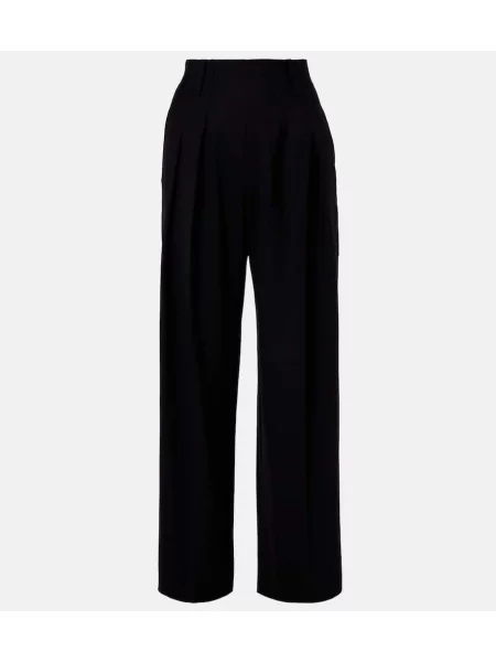 Pantaloni Victoria Beckham cu talie înaltă negru