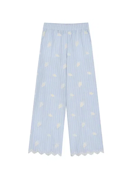 OH APRIL Pantaloni Leni crem / deschis albastru