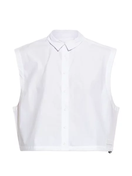 Gulerat tricou polo Rethinkit Studios fără mâneci alb