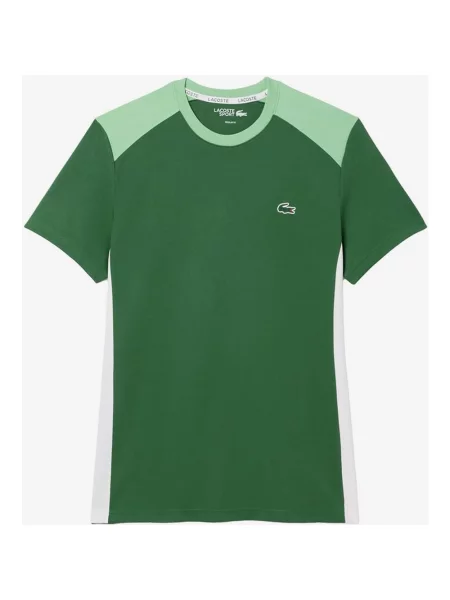 Koszulka Lacoste Print Colour-Block Sport zielona M biała