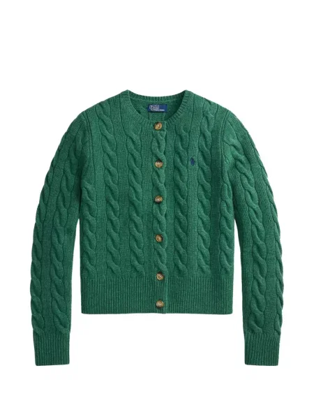Pulover Polo Ralph Lauren cu broderie tricotate maro