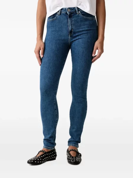 Skinny jeansy skinny Karl Lagerfeld Jeans z logo niebieskie