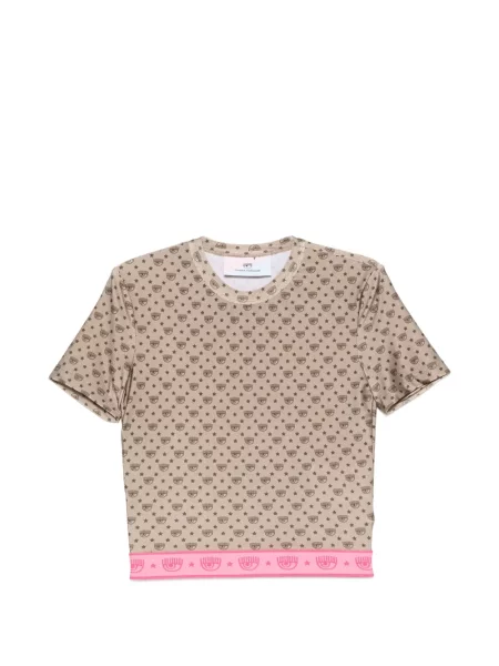 Decupat tricou Chiara Ferragni cu imagine verde