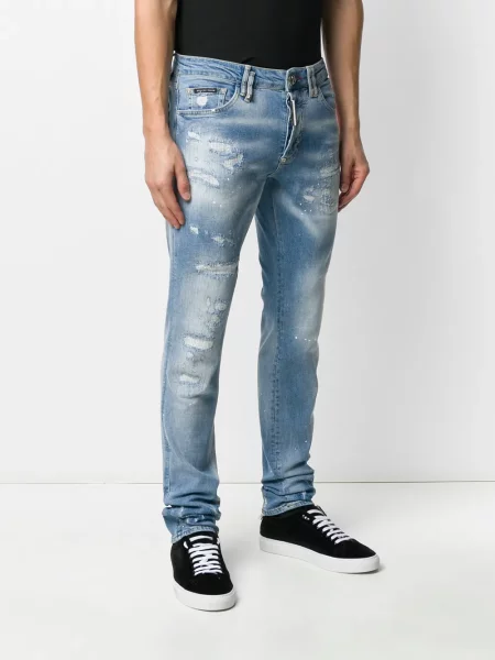 Traperice ravnih nogavica Philipp Plein plava