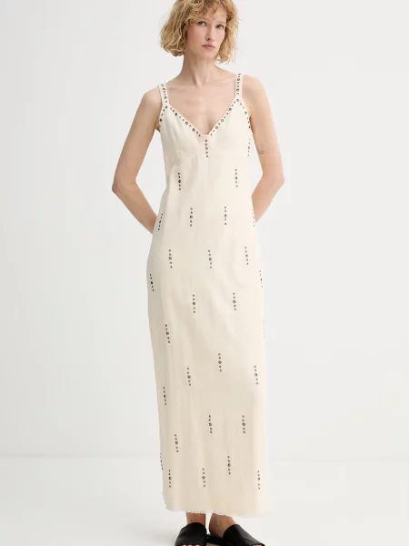 Rag & bone rochie din in Aubrey bej
