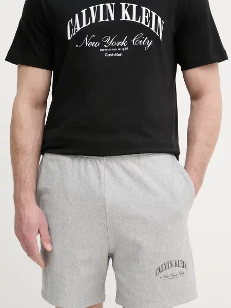 Calvin Klein Jeans szorty dresowe z bawełną szare