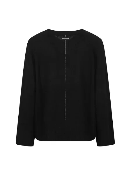 Lniany sweter Pinko czarny
