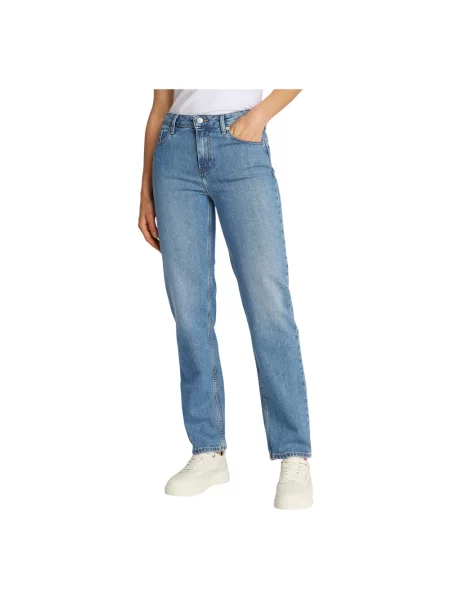 Jeansy straight leg Tommy Hilfiger z wysoką talią klasyczne niebieskie