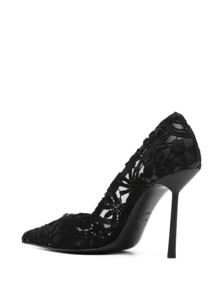 Pantofi cu toc Le Silla din dantelă negru