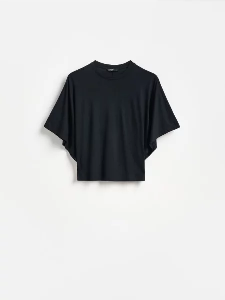 Reserved Tricou cu adaos de modal negru