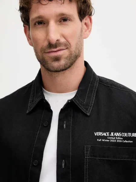 Сорочка Versace Jeans Couture regular класичний комір чорний
