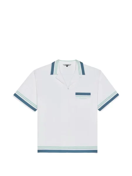 Golf cămașă Malbon Golf cu dungi alb