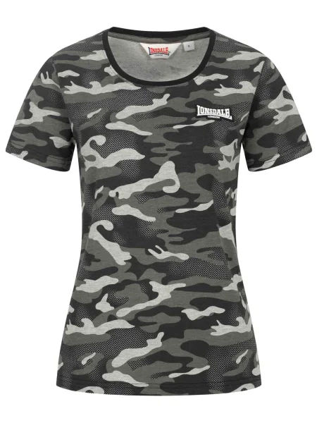 LONSDALE Tricou gri / negru alb