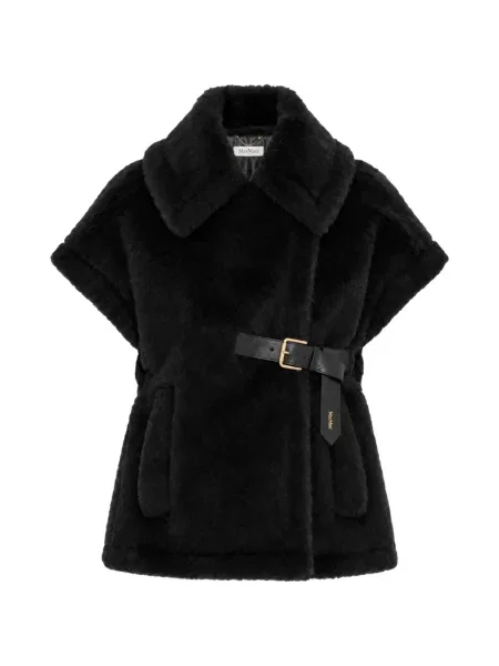 Cu centură vestă Max Mara cu blană negru